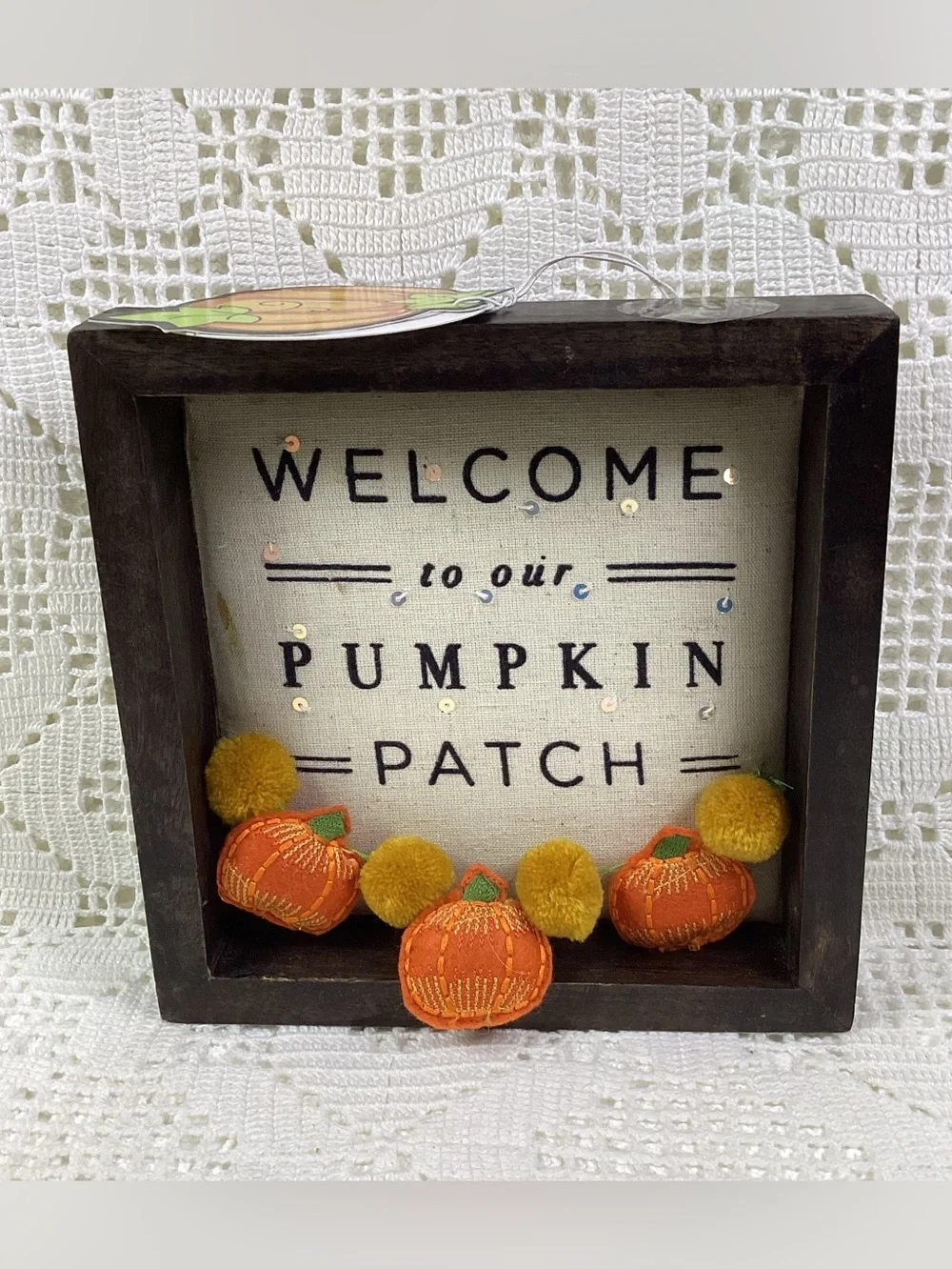 Welcome to Our Pumpkin Patch Fall Table Top Decor - Orange & Cream